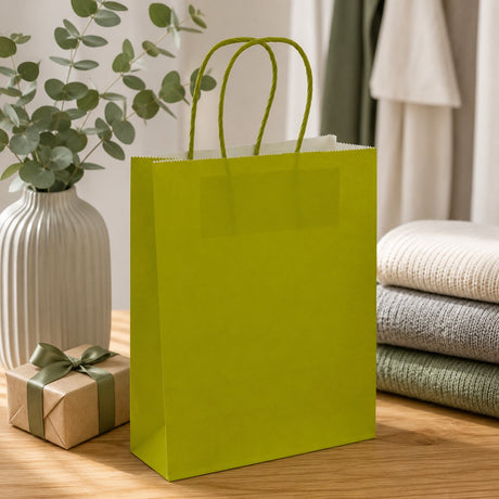 L'Arcolaio Shopper Kraft Lime Weihnachtsgeschenke 18x7x24 cm Packung mit 10 Stück