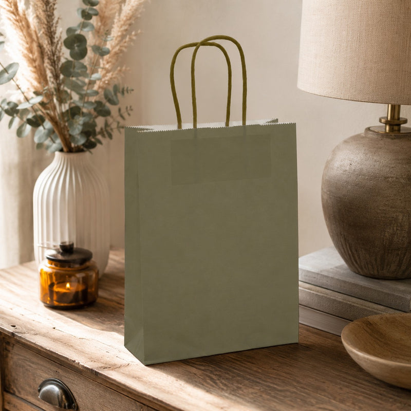L'Arcolaio Shopper Kraft Grün Weihnachtsgeschenke 18x7x24 cm Verp. 10 Stk