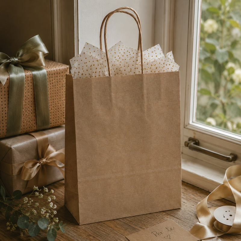 L'Arcolaio Shopper Kraft Avana Geschenkverpackung 26X11X34 Cm Pack 10 Stk