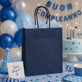 L'Arcolaio Shopper Kraft Blau Weihnachtsgeschenke 26X11X34 Cm Karton 10 Stk