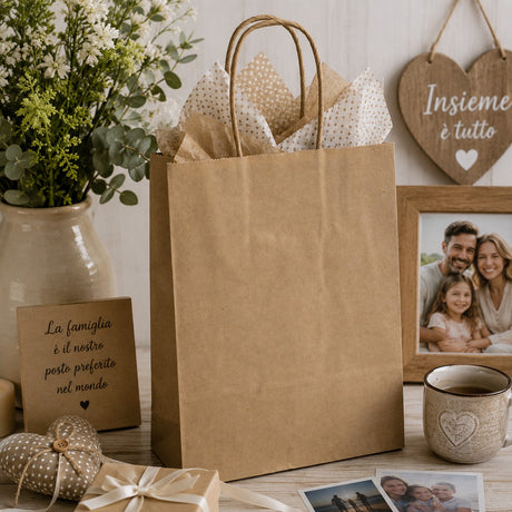 L'Arcolaio Shopper Kraft Beige Weihnachtsgeschenke 36X12X41 Cm 10 Er Pack