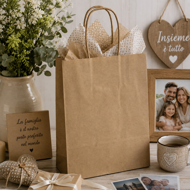 L'Arcolaio Shopper Kraft Beige Weihnachtsgeschenke 36X12X41 Cm 10 Er Pack