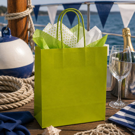 L'Arcolaio Shopper Kraft Lime Weihnachtsgeschenke 36x12x41 cm 10er Pack