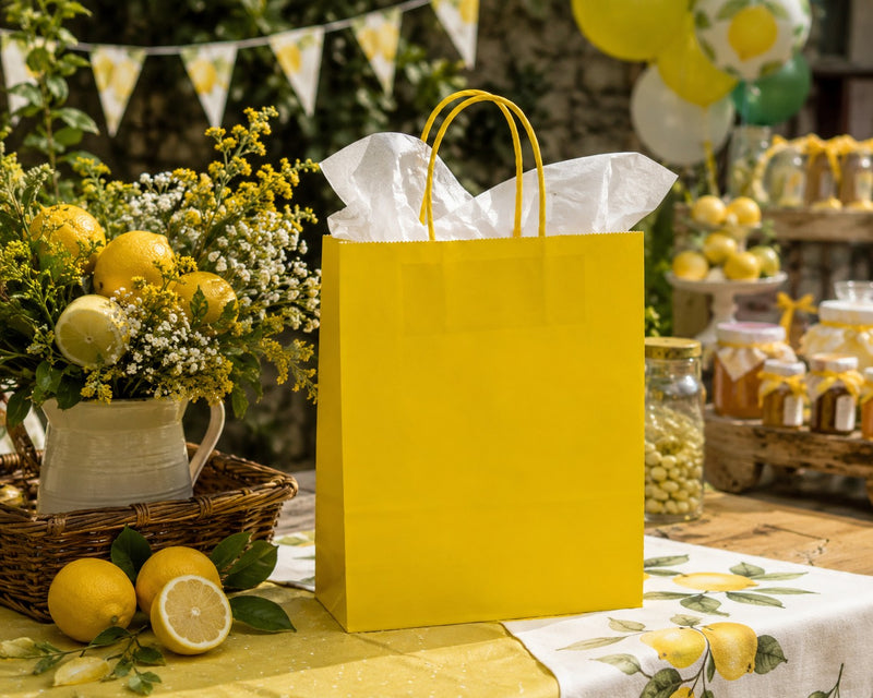 L'Arcolaio Shopper Kraft Gelb Weihnachtsgeschenke 36x12x41 cm Packung à 10 St.