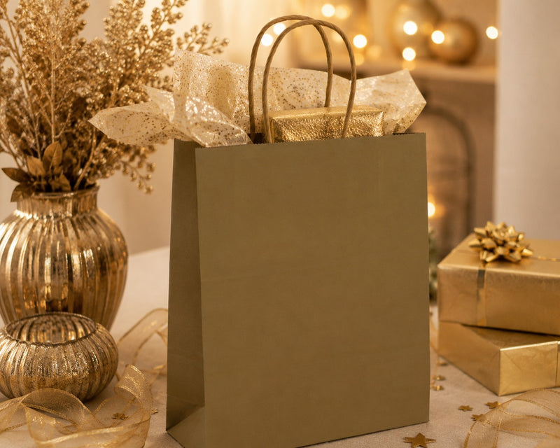 L'Arcolaio Shopper Kraft Gold Geschenkboxen 36X12X41 Cm Pack 10 Stück