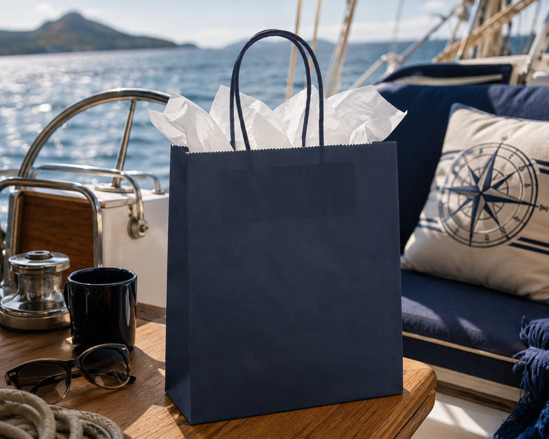 L'Arcolaio Shopper Kraft Blau Weihnachtsgeschenke 45X15X50 Cm Kf 10 St