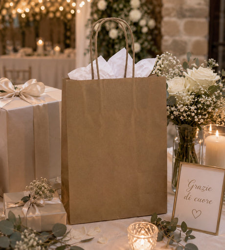 L'Arcolaio Shopper Kraft Avana Weihnachtsgeschenke 54x14x45 cm Packung 10 Stk.