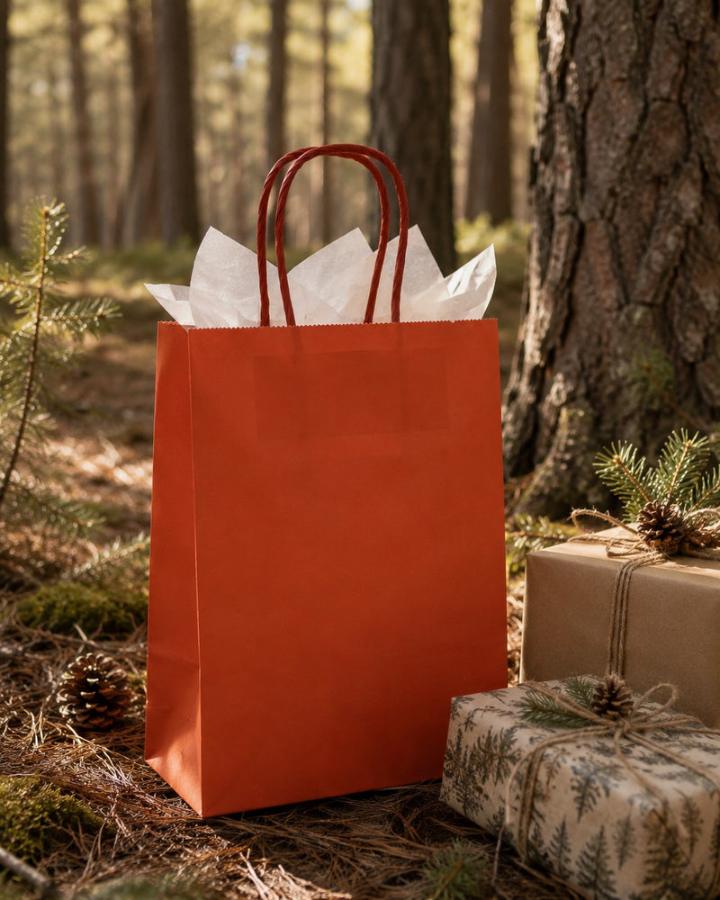 L'Arcolaio Shopper Kraft Rot Weihnachtsgeschenke 54X14X45 Cm Karton Mit 10 Stück