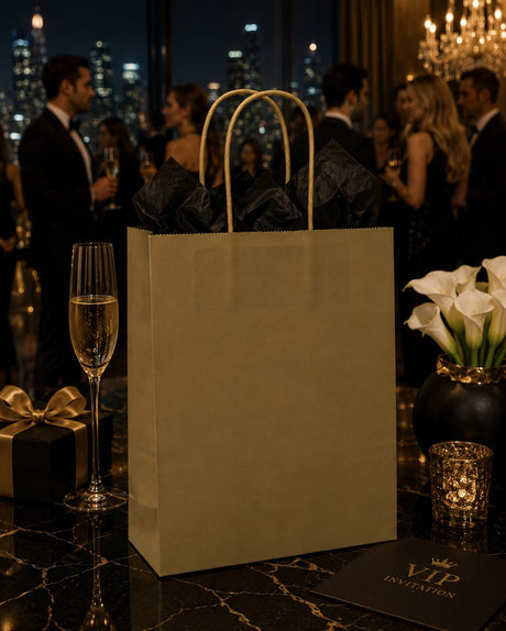 L'Arcolaio Shopper Kraft Gold Weihnachtsgeschenke 54X14X45 Cm 10 Stk.