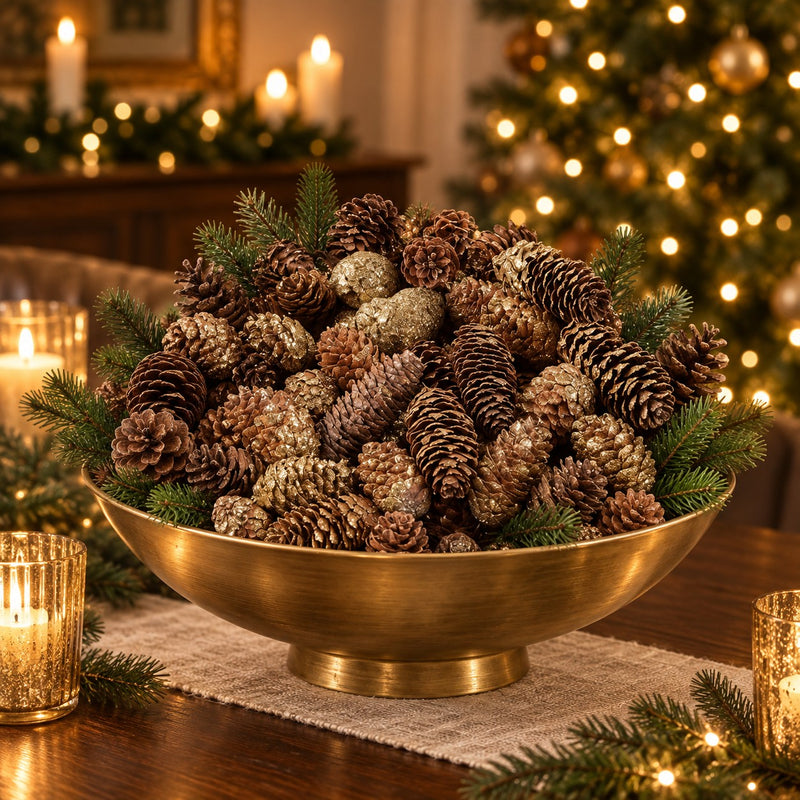 EDG Enzo De Gasperi Pigna di Natale Picea Oro H4 cm – Decorazione Natalizia