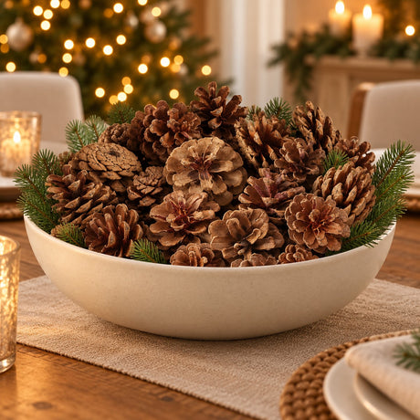 EDG Enzo De Gasperi Set 48 Pigne di Pino Decorative H4 cm Marrone – Decorazioni Natalizie