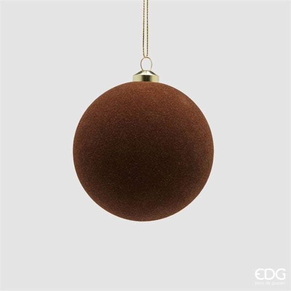 EDG Enzo De Gasperi Weihnachtskugeln aus Samt Dark Brown Ø8 cm – Set 8 Stk.