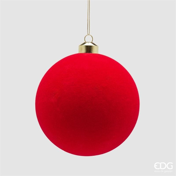 EDG Enzo De Gasperi Weihnachtskugeln in rotem Samt Ø12 cm – Set 4 Stk.