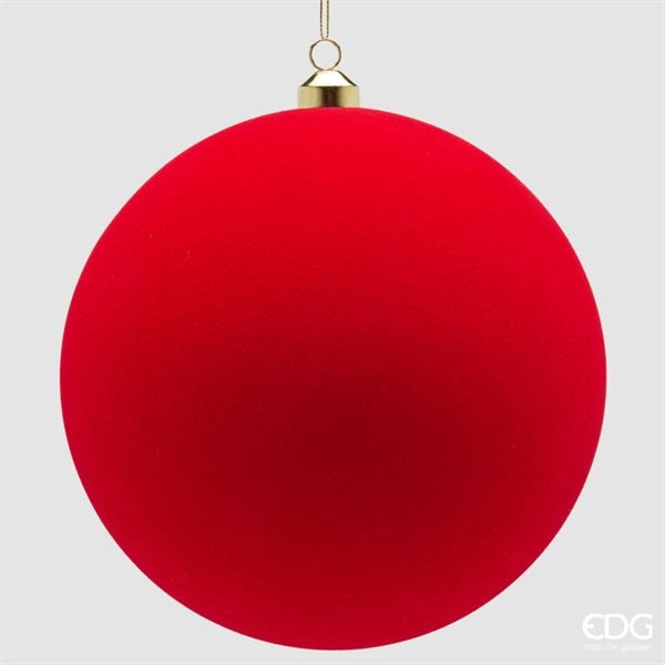 EDG Enzo De Gasperi Weihnachtskugeln in rotem Samt Ø20 cm – Set 3 Stk.