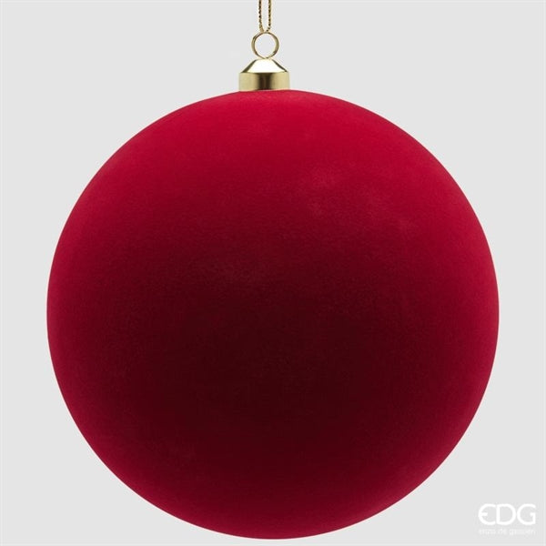 EDG Enzo De Gasperi Weihnachtskugeln aus Samt Burgund Ø20 cm – Set 3 Stk.