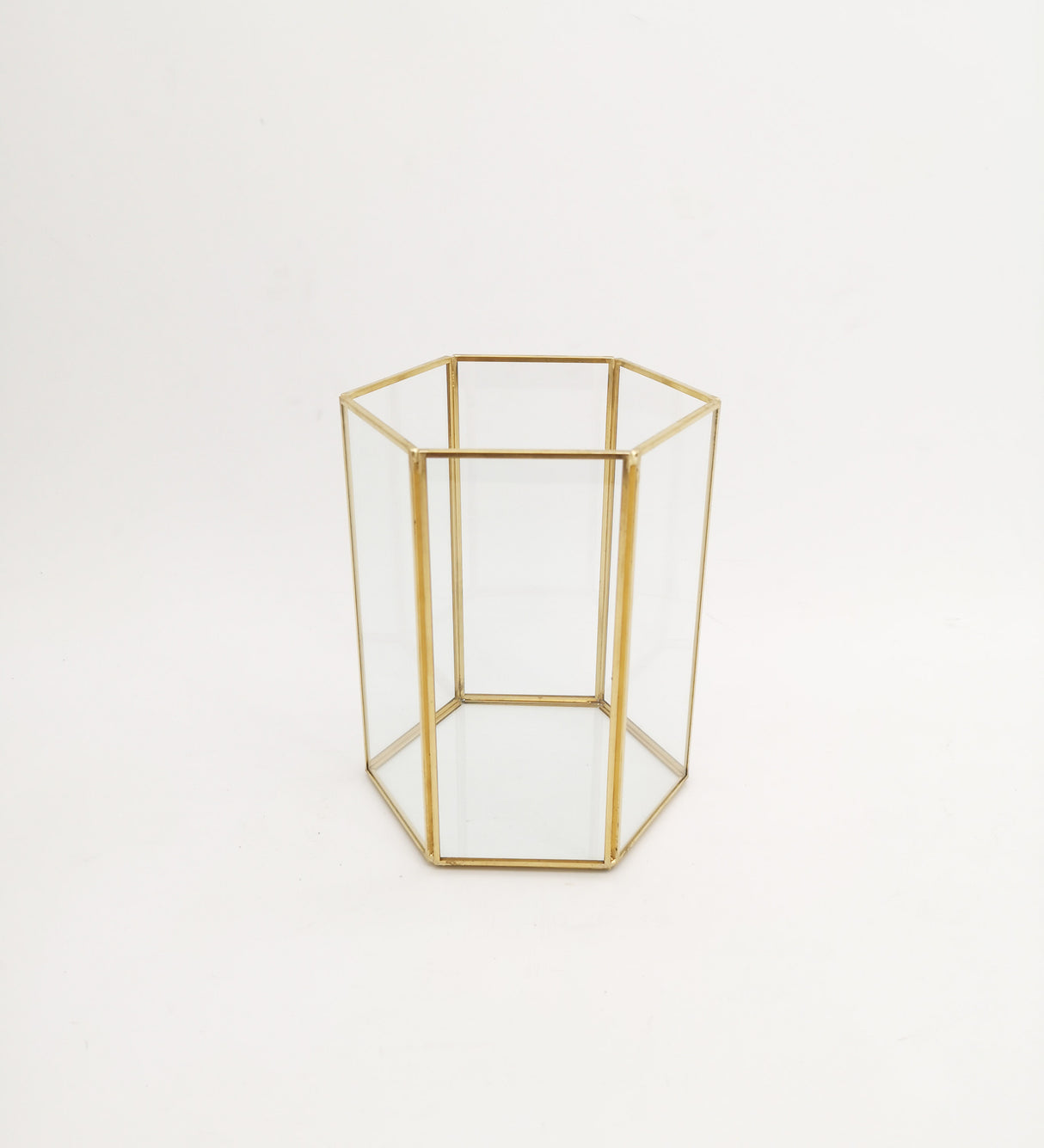 Vimin Box Cilindro Geometrico Vetro Metallo H 17,5 Cm L 12,5 Cm L 12,5 Cm