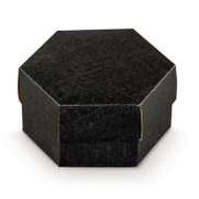 Scotton Sechseck-Schachteln mit Trennwand 110 x 60 mm schwarz 10 Stück
