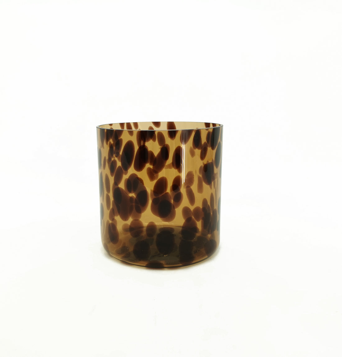 Vimin Box Gerade Vase Gefleckt Glas D 12 cm H 12 cm Braun