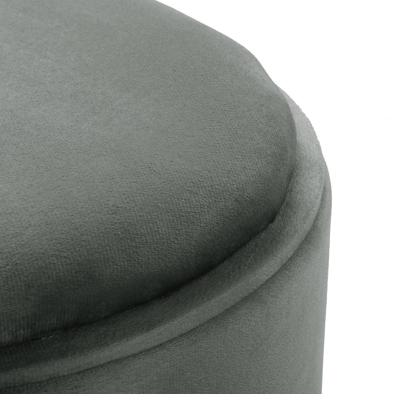 Versa Pouf Mit Stauraum Und Tablett Aus Grauem Samt