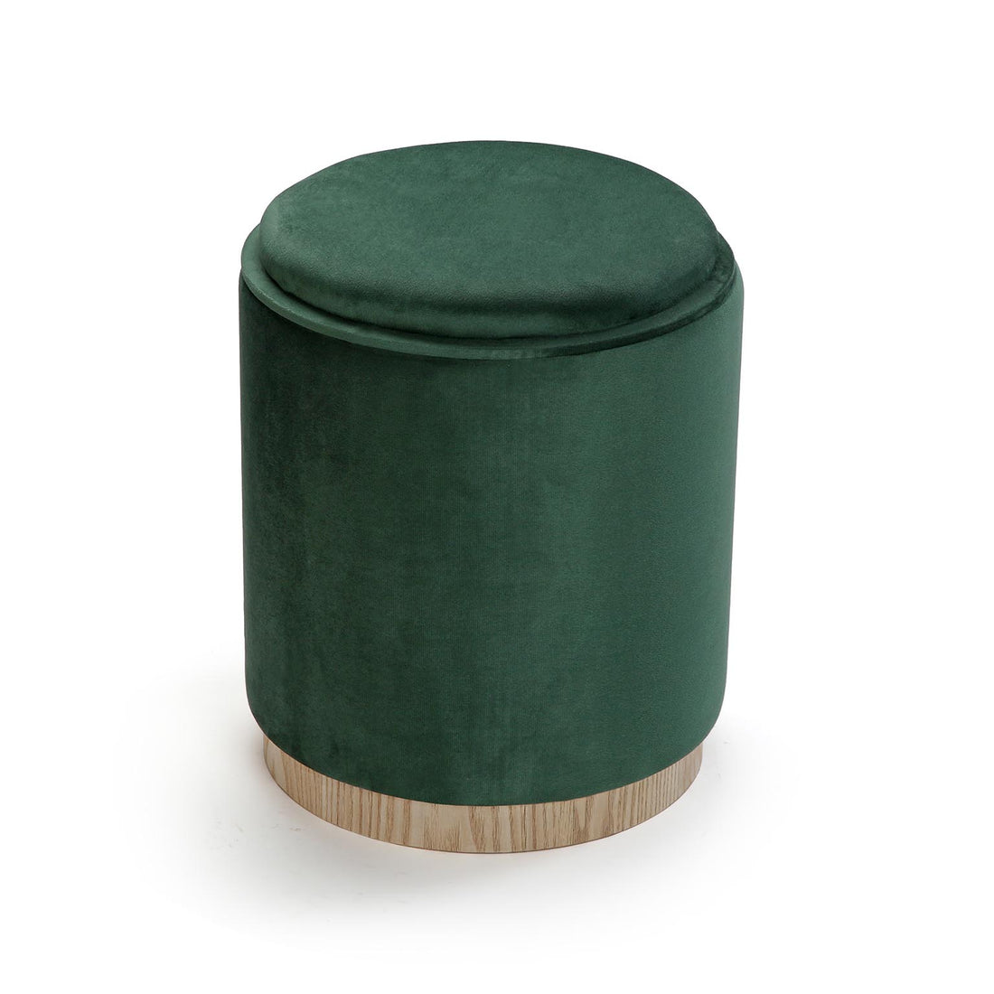 Versa Puff mit Stauraum und Samt-Tablett Grün