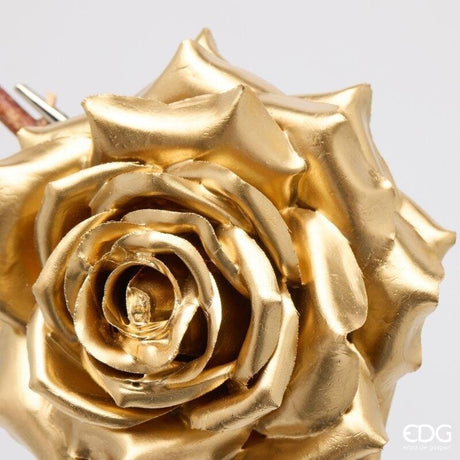 EDG Enzo De Gasperi Rosa Glossy con Clip Gold Ø16 cm – Addobbo di Natale
