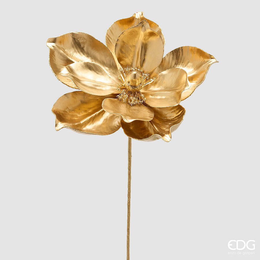 EDG Enzo De Gasperi Magnolia Glossy Ramo Gold H65 Ø25 cm – Blütendekor Weihnachten