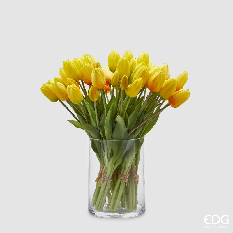 EDG Enzo De Gasperi Strauß aus 5 Tulpen Olis Ass. H 40 Cm Gelb 1 Stk