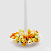 EDG Enzo De Gasperi Kerzenhalter Corona Crocus-Mix D 13 Cm Int. 3,5 Cm Gelb Orange