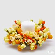 EDG Enzo De Gasperi Kerzenhalter Krokusmix D 21 cm Int. 8 cm Gelb Orange
