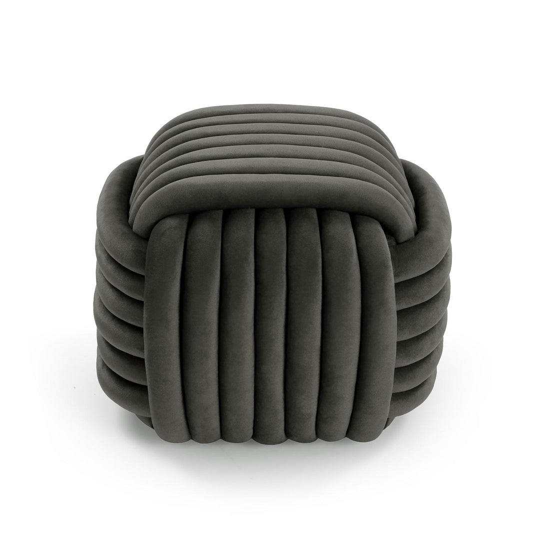 Versa Quadratischer Pouf Dunkelgrau