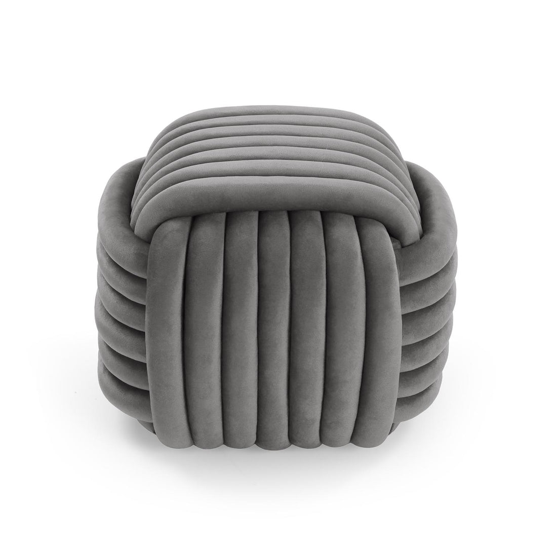 Versa Pouf Quadratisch Hellgrau