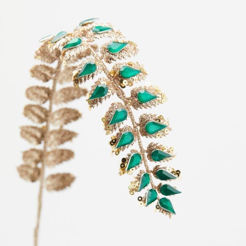 EDG Enzo De Gasperi Ramo Felce Diamonds H88 cm Verde – Ramo Decorativo Natalizio