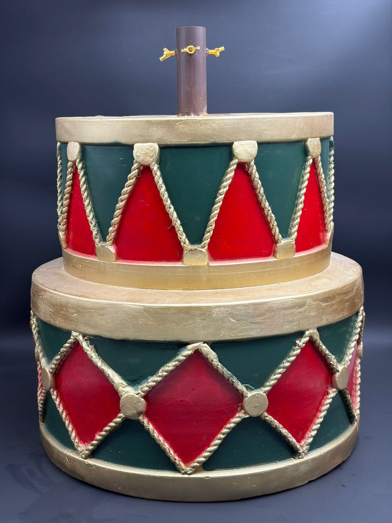Kostbare Heimatbasis Weihnachtsbaum dekorativer überlagerter Trommel Polyresin 50 x 50 x 45 cm