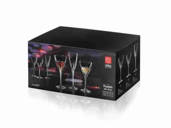 RCR Cristalleria Italiana Fusion 2 - Set da 6 Calici Vino in Vetro
