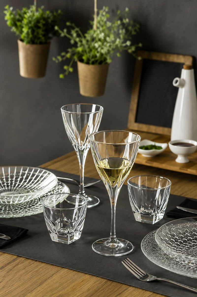 RCR Cristalleria Italiana Fusion - 3 - Satz von 6 Weingläsern aus Glas