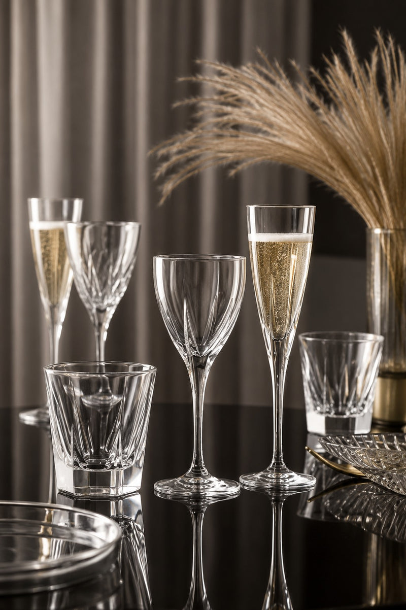 RCR Cristalleria Italiana Fusion - 3 - Satz von 6 Weingläsern aus Glas