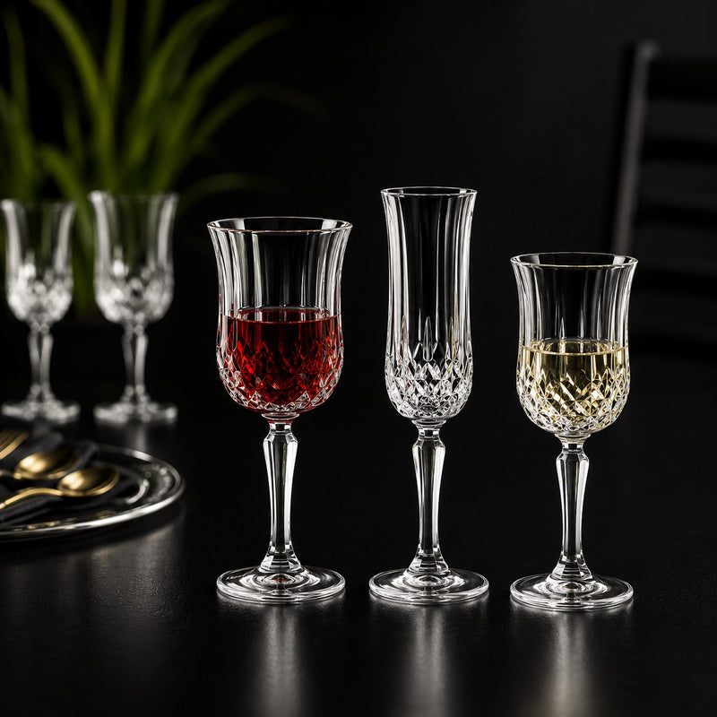RCR Cristalleria Italiana Opera - 3 - Set aus 6 Rotweingläsern aus Kristall