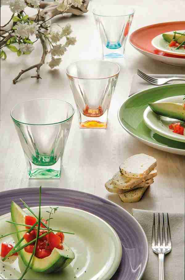 RCR Cristalleria Italiana Fusion Set - 2 - mit 6 farbigen Weingläsern