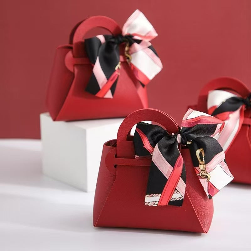 Bonturi Casa BORSETTA MINI FOULARD Bomboniera 10x5xH11 Cm BURGUNDY Portaconfetti 1 Pz
