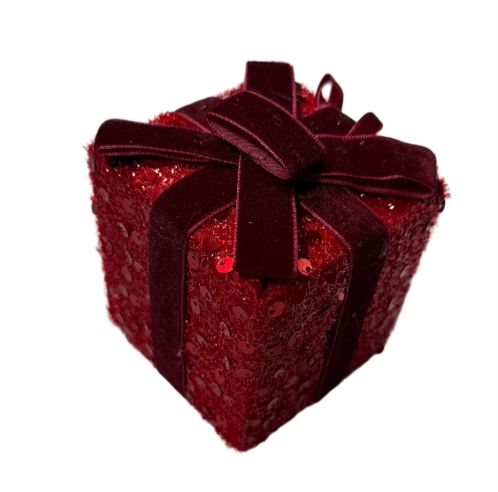 Bonturi Casa DECO REGALO Natalizio 8X8X8 BURGUNDY