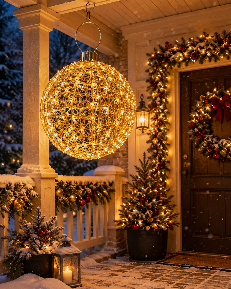 Bonturi Casa DECO GIANT BALL di Natale 500 LED D 95 Cm H 140 Cm GOLD