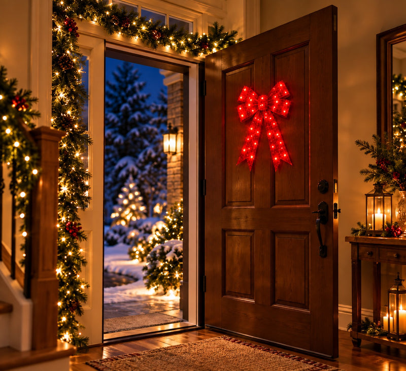 Bonturi Casa Rote Schleife Led Weihnachten 50 cm 84 LED IP 44