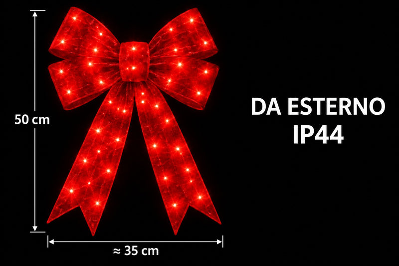 Bonturi Casa Rote Schleife Led Weihnachten 50 cm 84 LED IP 44