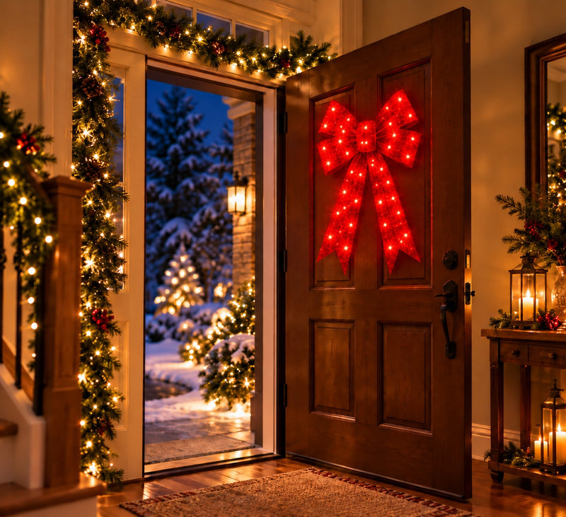 Bonturi Casa Rote Schleife Led Weihnachten 76 cm 112 LED Ip 44