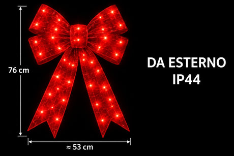 Bonturi Casa Rote Schleife Led Weihnachten 76 cm 112 LED Ip 44