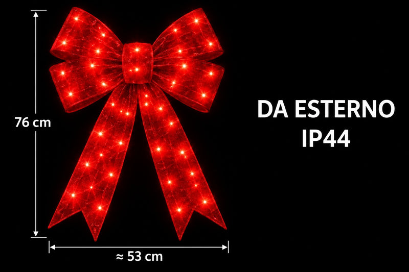 Bonturi Casa Rote Schleife Led Weihnachten 76 cm 112 LED Ip 44