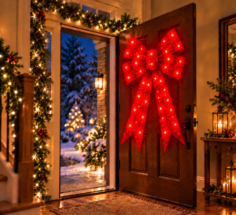Bonturi Casa Schleife Rot Led Weihnachten 120cm 168 LED ip 44