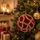EDG Enzo De Gasperi Weihnachtsdeko Kugel Decogemme D 12 cm Rot Gold 1 St.