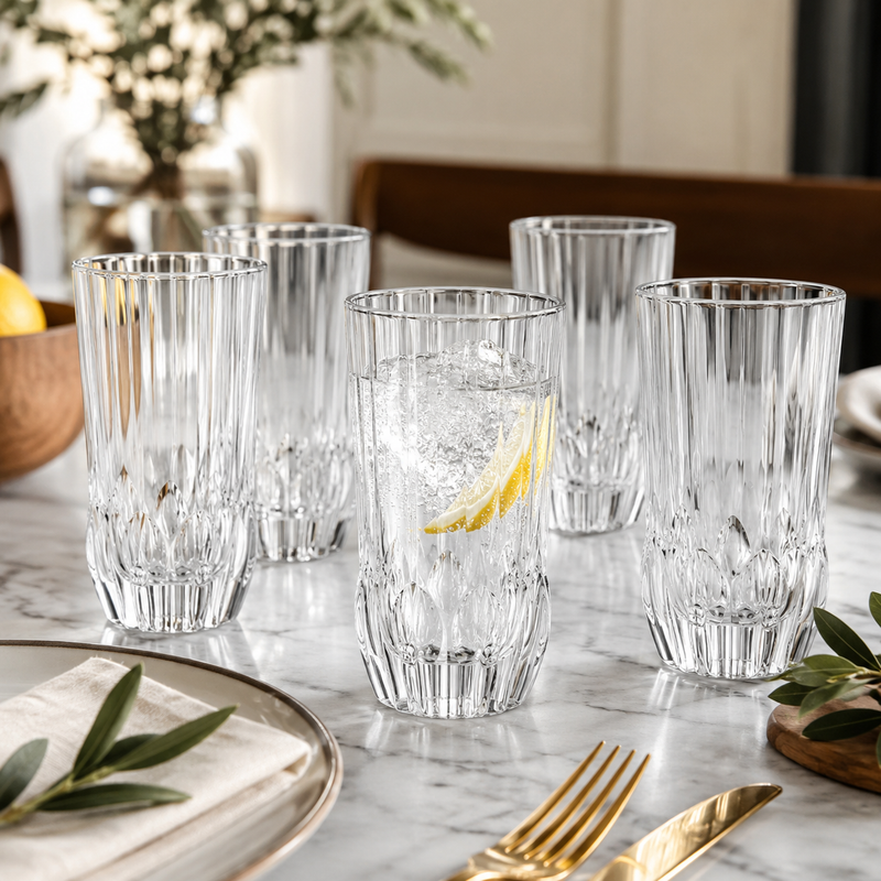 RCR Cristalleria Italiana Adagio - HB - Set von 6 Longdrink-Gläsern aus Glas