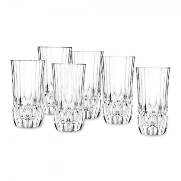 RCR Cristalleria Italiana Adagio - HB - Set von 6 Longdrink-Gläsern aus Glas